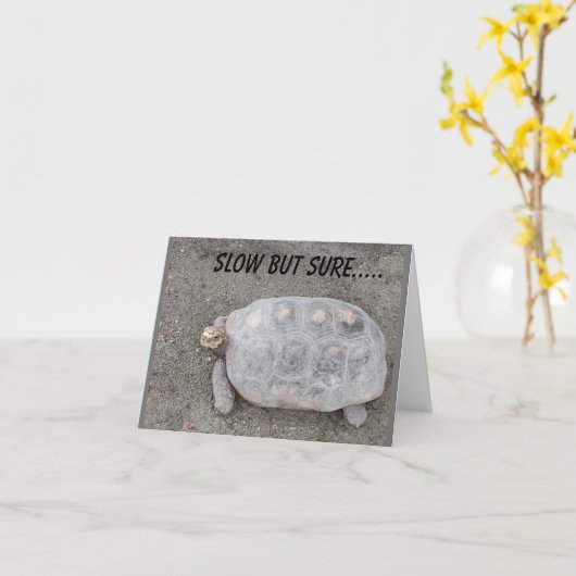 LANGZAAM MAAR ZEKER TURTLE VERZENDT *70e BIRTHDAY* Kaart (Gele Bloem)