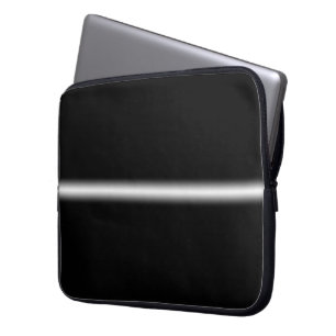 Langzaam verdwenen Witte Streep op Zwarte Laptop Sleeve