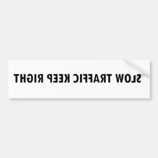 Langzaam verkeer rechts - achteruit bumpersticker