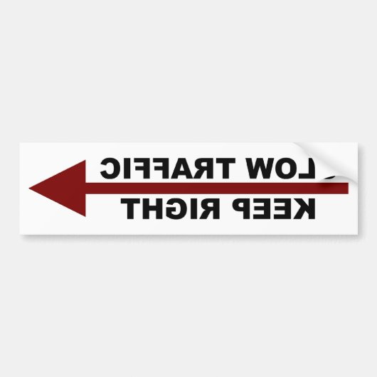 Langzaam verkeer rechts bumpersticker (Voorkant)