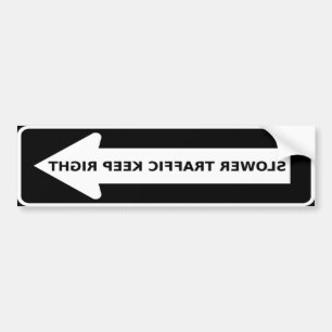 Langzaam verkeer Rechts Pijl Bumpersticker