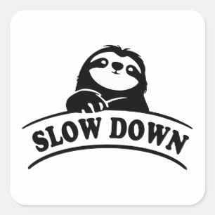 LANGZAAM VERLAGEN VIERKANTE STICKER