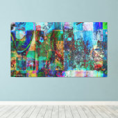 Langzaam verval GROOT- Abstract Street Art Triptie Canvas Afdruk (Insitu (Houten vloer))