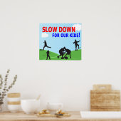 Langzaam voor onze Kinder bordje Poster (Keuken)