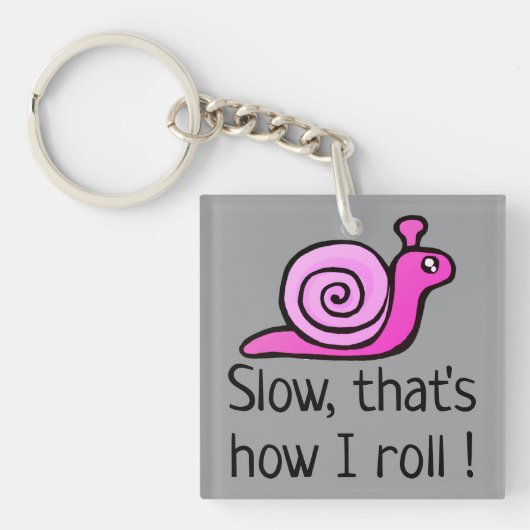 Langzaam, zo loop ik. sleutelhanger (voorkant)