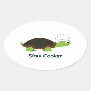 Langzame kookplaat ovale sticker