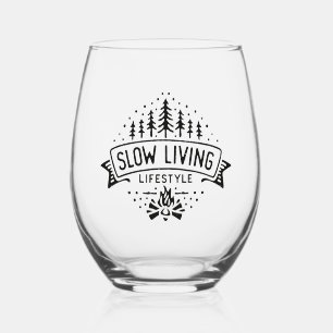 Langzame levensstijl wijnglas zonder voet