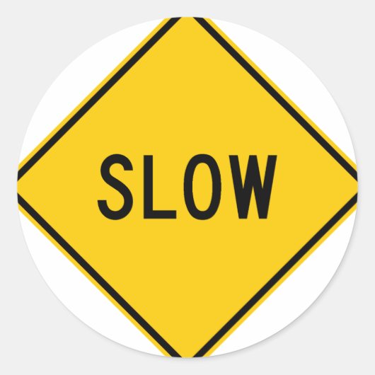 Langzame markering voor snelweg ronde sticker (Voorkant)