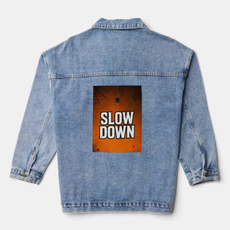 Langzamer Aan Funny Retro Zonsondergang Denim Jas Jacket