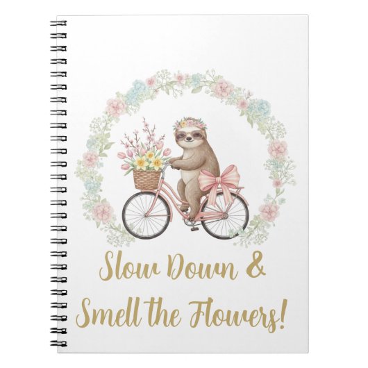 Langzamer Aan & Ruik aan de Bloemen Luiaard Notiti Notitieboek (Voorkant)