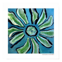 Langzamer Abstract blauw blauwgroen zwart schilder