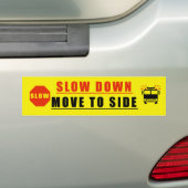 Langzamer rijden naar de zijkant bumpersticker (Op auto)
