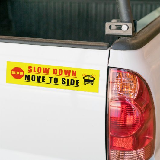 Langzamer rijden naar de zijkant bumpersticker (Op Truck)