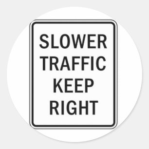Langzamer verkeer rechts ronde sticker