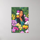 Lani dans une impression sur toile d'orchidées (Recto)