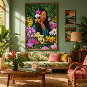Lani in orchids canvasprint canvas afdruk