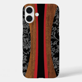 Laniakea Hawaiian Faux-wattensurfbord, zwart iPhone 16 Plus Hoesje