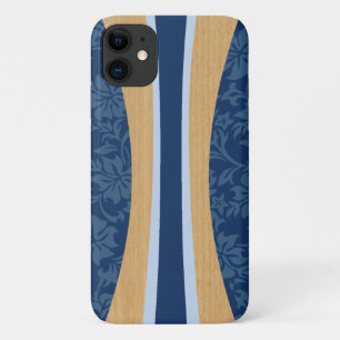 Laniakea Hawaiian Faux Wood Navy Surfboard iPhone 11 Hoesje