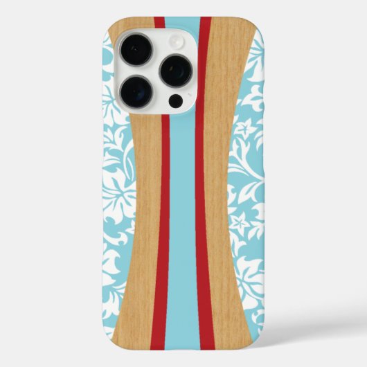Laniakea Hawaiian Faux Wood Surfboard in Aqua Case-Mate iPhone Case (Achterkant)