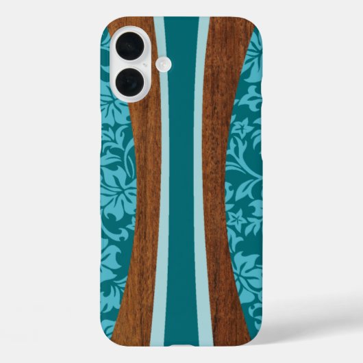 Laniakea Hawaiian Faux Wood Surfboard in Blauwgroe Case-Mate iPhone Case (Achterkant)