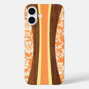 Laniakea Hawaiian Faux Wood Surfboard in Sinaasapp iPhone 16 Plus Hoesje