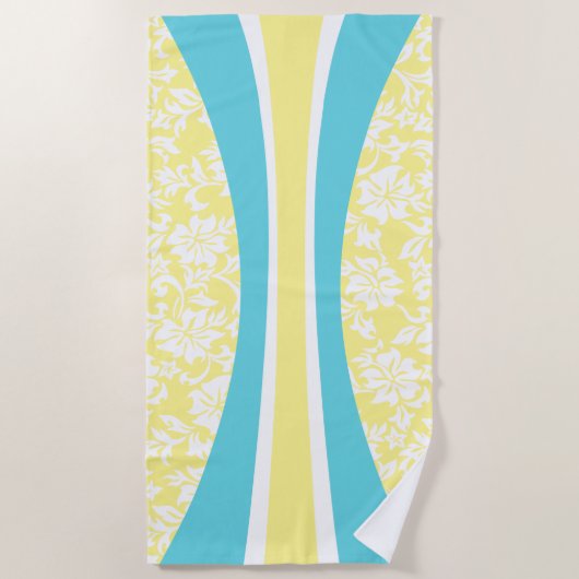 Laniakea Hawaiian Striped Surfboard - Lemon Yellow Strandlaken (Voorkant)