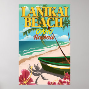 Lanikai-strand Hawaï reisposter Poster