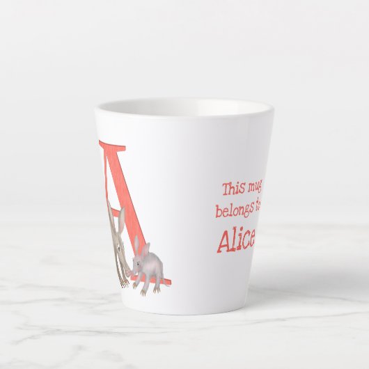 L'animal ABC A est destiné à la tasse aardvark lat (Devant)