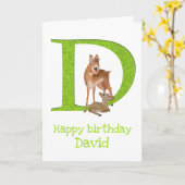 L'animal ABC D est pour la carte d'anniversaire di (Fleur jaune)