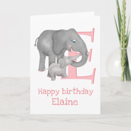 L'animal ABC E est pour la carte d'anniversaire d' (Devant)