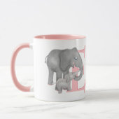 L'animal ABC E est pour la mug d'éléphants (Gauche)