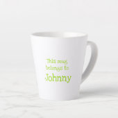 L'animal ABC J est pour jaguar latte mug (Angle droit)