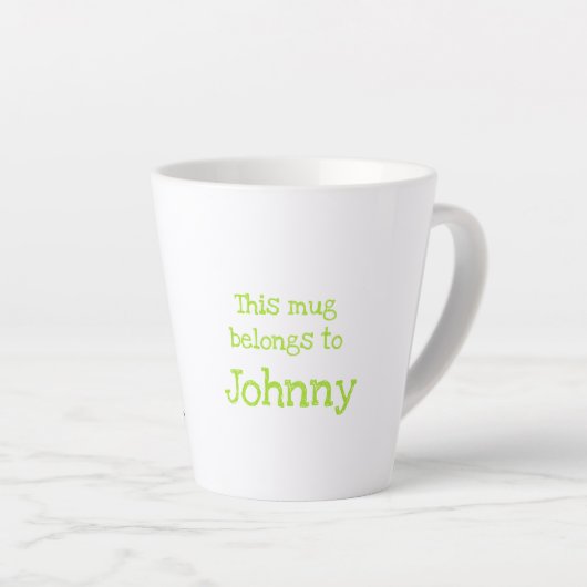 L'animal ABC J est pour jaguar latte mug (Angle droit)