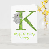 L'animal ABC K est pour la carte d'anniversaire de (Fleur jaune)