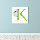 L'animal ABC K est pour l'impression de toile de k (Insitu (Plancher de Bois))