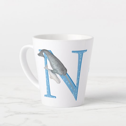 L'animal ABC N est pour le narval latte mug (Angle gauche)