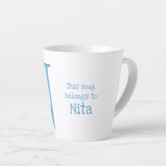 L'animal ABC N est pour le narval latte mug (Angle droit)