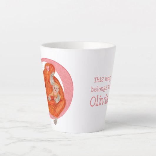 L'animal ABC O est destiné à l'orangutan latte mug (Devant)