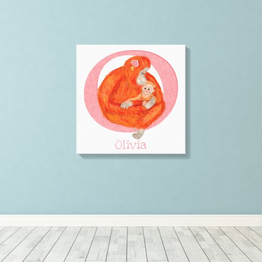 L'animal ABC O est pour orangutan toile imprimé (Insitu (Plancher de Bois))
