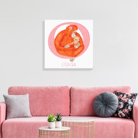 L'animal ABC O est pour orangutan toile imprimé (Insitu(Salon))