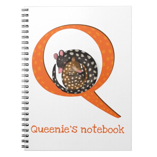 L'animal ABC Q est pour le carnet à quoll (Devant)