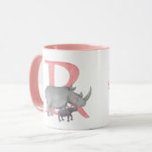 L'animal ABC R est pour la tasse de rhinocéros (Devant gauche)