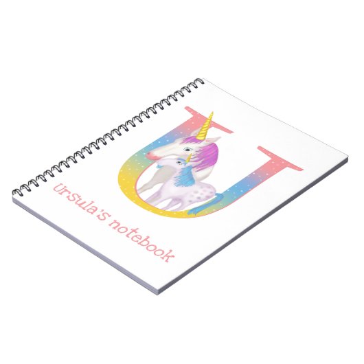 L'animal ABC U est pour le carnet de licorne (Côté gauche)