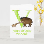 L'animal ABC V est pour la carte d'anniversaire de (Fleur jaune)