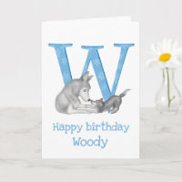 L'animal ABC W est pour la carte d'anniversaire de