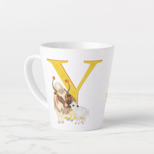 L'animal ABC Y est pour la tasse de latte de yak (Angle gauche)