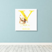 L'animal ABC Y est pour l'impression de toile de y (Insitu (Plancher de Bois))