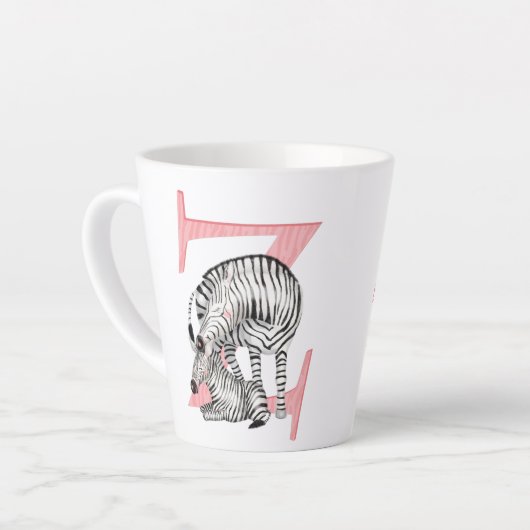 L'animal ABC Z est destiné au zebra latte mug (Angle gauche)