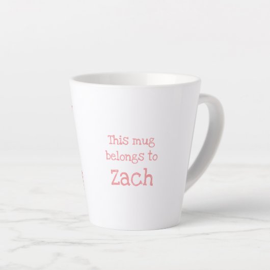 L'animal ABC Z est destiné au zebra latte mug (Angle droit)