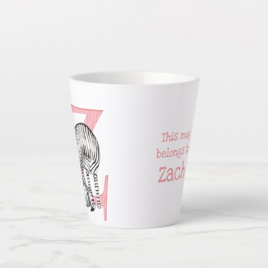 L'animal ABC Z est destiné au zebra latte mug (Devant)
